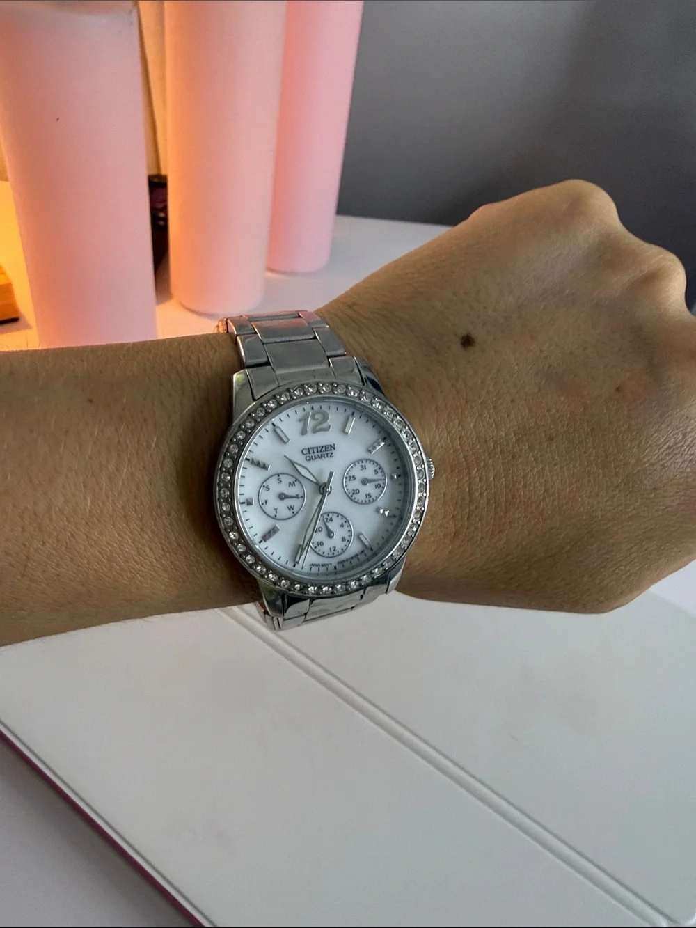 Citizen Silver Stainless Steel Watch with Black Dial